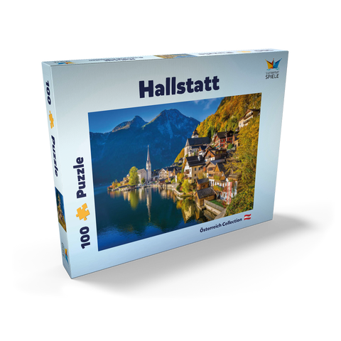 Hallstatt in Österreich, Hallstätter See - Unesco Weltkulturerbe 100 Puzzle Schachtel Ansicht2