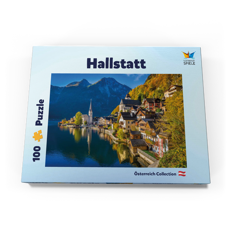 Hallstatt in Österreich, Hallstätter See - Unesco Weltkulturerbe 100 Puzzle Schachtel Ansicht3