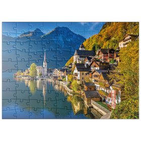 Darstellung des Puzzle Motivs Hallstatt in Österreich, Hallstätter See - Unesco Weltkulturerbe - Puzzleteile: 100