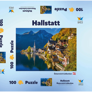 Hallstatt in Österreich, Hallstätter See - Unesco Weltkulturerbe 100 Puzzle Schachtel 3D Modell