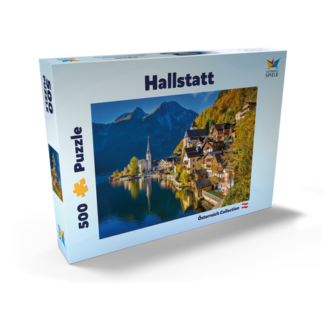 Hallstatt in Österreich, Hallstätter See - Unesco Weltkulturerbe 500 Puzzle Schachtel Ansicht2