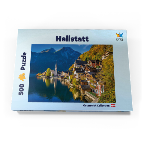 Hallstatt in Österreich, Hallstätter See - Unesco Weltkulturerbe 500 Puzzle Schachtel Ansicht3