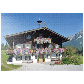 Darstellung des Puzzle-Motivs Bergdoktor-Praxis in Ellmau in Tirol, Wilder Kaiser, Österreich – Puzzleteile: 1000
