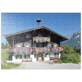 Darstellung des Puzzle-Motivs Bergdoktor-Praxis in Ellmau in Tirol, Wilder Kaiser, Österreich – Puzzleteile: 100