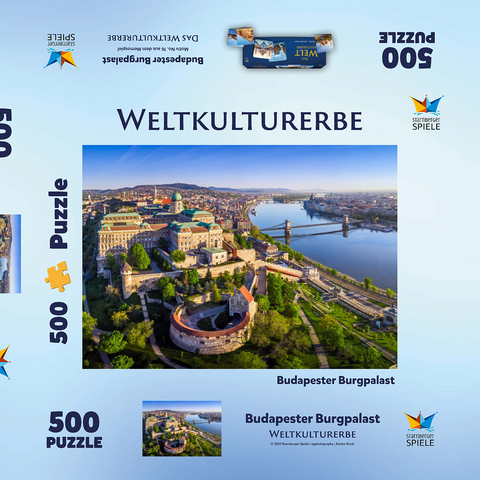 Burgpalst in Budapest, Ungarn - Unesco Weltkulturerbe 500 Puzzle Schachtel 3D Modell