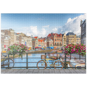 Darstellung des Puzzle-Motivs Grachten in Amsterdam - Unesco Weltkulturerbe – Puzzleteile: 1000