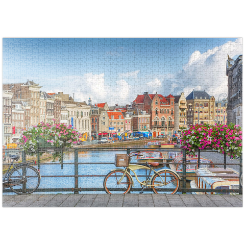 puzzleplate Grachten in Amsterdam - Unesco Weltkulturerbe 1000 Puzzle