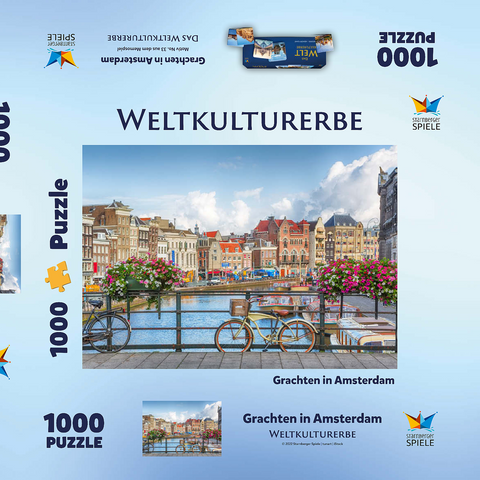 Grachten in Amsterdam - Unesco Weltkulturerbe 1000 Puzzle Schachtel 3D Modell