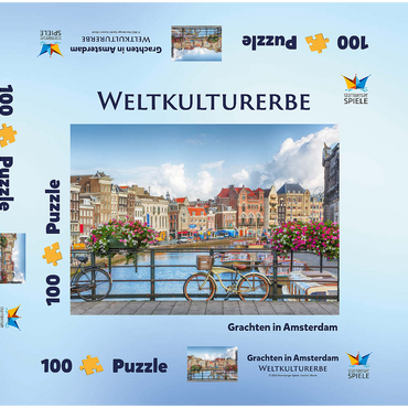 Grachten in Amsterdam - Unesco Weltkulturerbe 100 Puzzle Schachtel 3D Modell