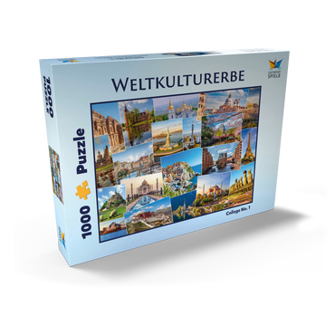 Weltkulturerbe Collage  1000 Puzzle Schachtel Ansicht2