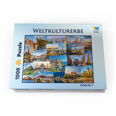 Weltkulturerbe Collage  1000 Puzzle Schachtel Ansicht3