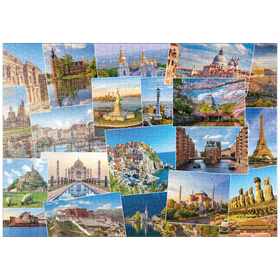 Darstellung des Puzzle Motivs Weltkulturerbe Collage - Puzzleteile: 1000