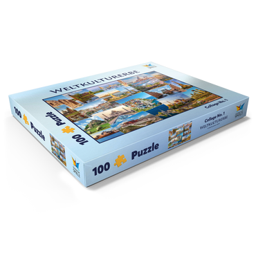 Weltkulturerbe Collage  100 Puzzle Schachtel Ansicht1