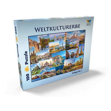 Weltkulturerbe Collage  100 Puzzle Schachtel Ansicht2