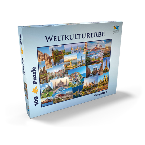 Weltkulturerbe Collage  100 Puzzle Schachtel Ansicht2