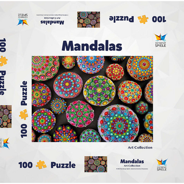 Bunte Mandala-Steine - Rock Painting 100 Puzzle Schachtel 3D Modell