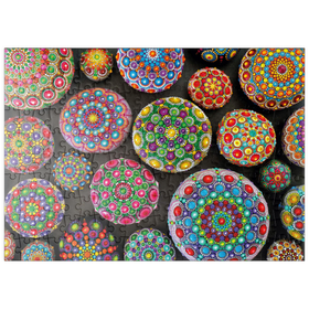 Darstellung des Puzzle-Motivs Bunte Mandala-Steine - Rock Painting – Puzzleteile: 200