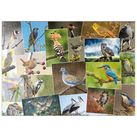 Darstellung des Puzzle Motivs Vögel des Jahres - Collage Nr.1 - Deutschland - Puzzleteile: 500