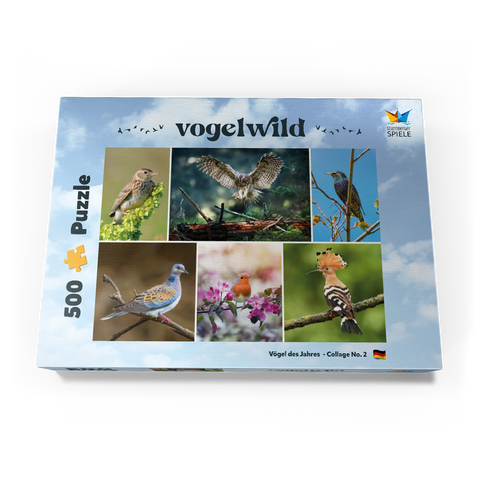 Vögel des Jahres - Collage Nr.2 - Deutschalnd 500 Puzzle Schachtel Ansicht3