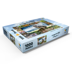 Alternative Darstellung des Puzzle-Motivs Vögel des Jahres - Collage Nr.3 - Hauptmotiv: Uhu – Puzzleteile: 1000