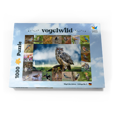 Vögel des Jahres - Collage Nr.3 - Hauptmotiv: Uhu 1000 Puzzle Schachtel Ansicht3