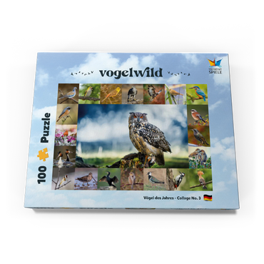 Vögel des Jahres - Collage Nr.3 - Hauptmotiv: Uhu 100 Puzzle Schachtel Ansicht3