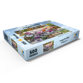 Alternative Darstellung des Puzzle-Motivs Vögel des Jahres - Collage Nr.4 - Hauptmotiv: Rotkehlchen – Puzzleteile: 500