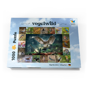 Vögel des Jahres - Collage Nr.5 - Hauptmotiv: Waldkauz 1000 Puzzle Schachtel Ansicht3