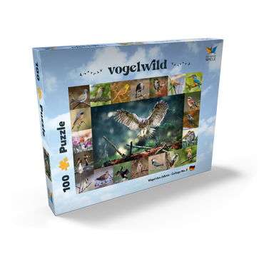Vögel des Jahres - Collage Nr.5 - Hauptmotiv: Waldkauz 100 Puzzle Schachtel Ansicht2