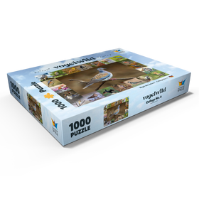 Alternative Darstellung des Puzzle-Motivs Vögel des Jahres - Collage Nr.6 - Hauptmotiv: Turteltaube – Puzzleteile: 1000