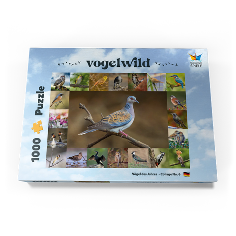 Vögel des Jahres - Collage Nr.6 - Hauptmotiv: Turteltaube 1000 Puzzle Schachtel Ansicht3