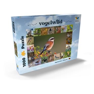 Vögel des Jahres - Collage Nr.7 - Hauptmotiv: Neuntöter 1000 Puzzle Schachtel Ansicht2