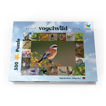 Vögel des Jahres - Collage Nr.7 - Hauptmotiv: Neuntöter 500 Puzzle Schachtel Ansicht3