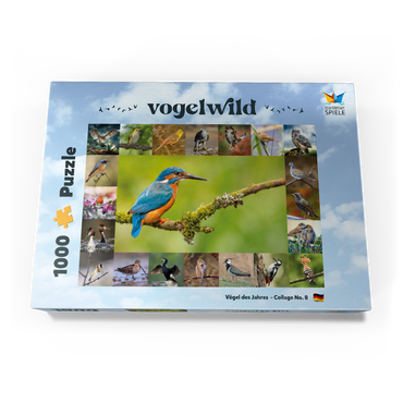 Vögel des Jahres - Collage Nr.8 Hauptmotiv: Eisvogel 1000 Puzzle Schachtel Ansicht3