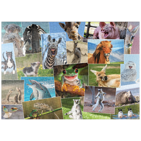 Darstellung des Puzzle-Motivs Lustige Tiere - Collage No. 2 – Puzzleteile: 1000