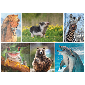 Darstellung des Puzzle-Motivs Lustige Tiere - Collage No. 3 – Puzzleteile: 1000