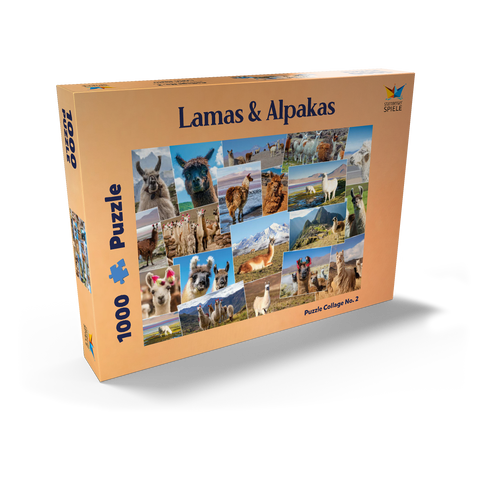 Lamas und Alpakas - Collage No. 2 1000 Puzzle Schachtel Ansicht2