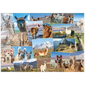 Darstellung des Puzzle-Motivs Lamas und Alpakas - Collage No. 2 – Puzzleteile: 1000