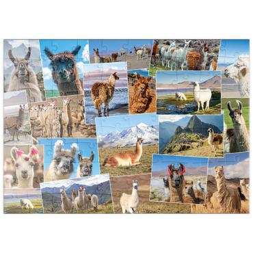 puzzleplate Lamas und Alpakas - Collage No. 2 100 Puzzle