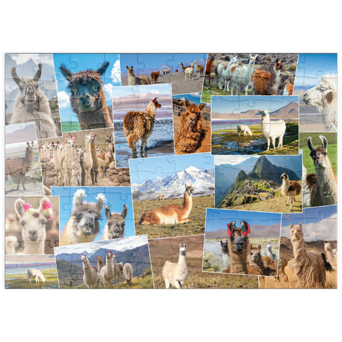 puzzleplate Lamas und Alpakas - Collage No. 2 100 Puzzle