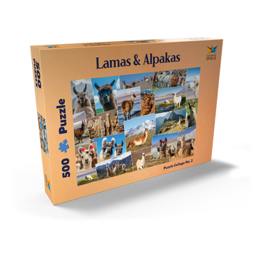 Lamas und Alpakas - Collage No. 2 500 Puzzle Schachtel Ansicht2