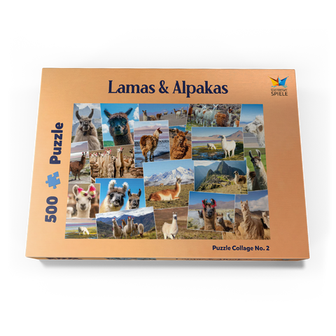 Lamas und Alpakas - Collage No. 2 500 Puzzle Schachtel Ansicht3