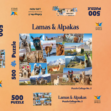 Lamas und Alpakas - Collage No. 2 500 Puzzle Schachtel 3D Modell