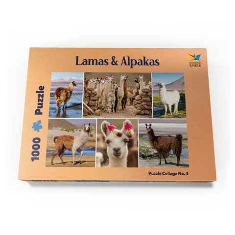 Lamas und Alpakas - Collage No. 3 1000 Puzzle Schachtel Ansicht3