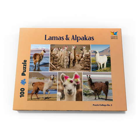Lamas und Alpakas - Collage No. 3 100 Puzzle Schachtel Ansicht3