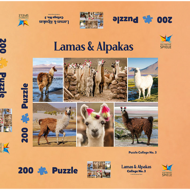 Lamas und Alpakas - Collage No. 3 200 Puzzle Schachtel 3D Modell