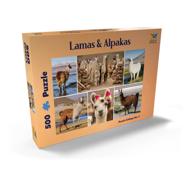 Lamas und Alpakas - Collage No. 3 500 Puzzle Schachtel Ansicht2