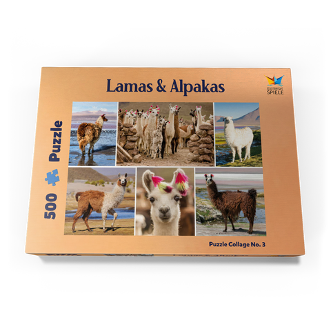 Lamas und Alpakas - Collage No. 3 500 Puzzle Schachtel Ansicht3