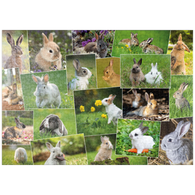 Darstellung des Puzzle-Motivs Hasen & Kaninchen - Collage No. 3 – Puzzleteile: 1000