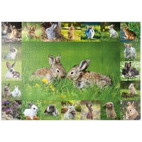 Darstellung des Puzzle-Motivs Hasen & Kaninchen - Collage No. 5 – Puzzleteile: 1000